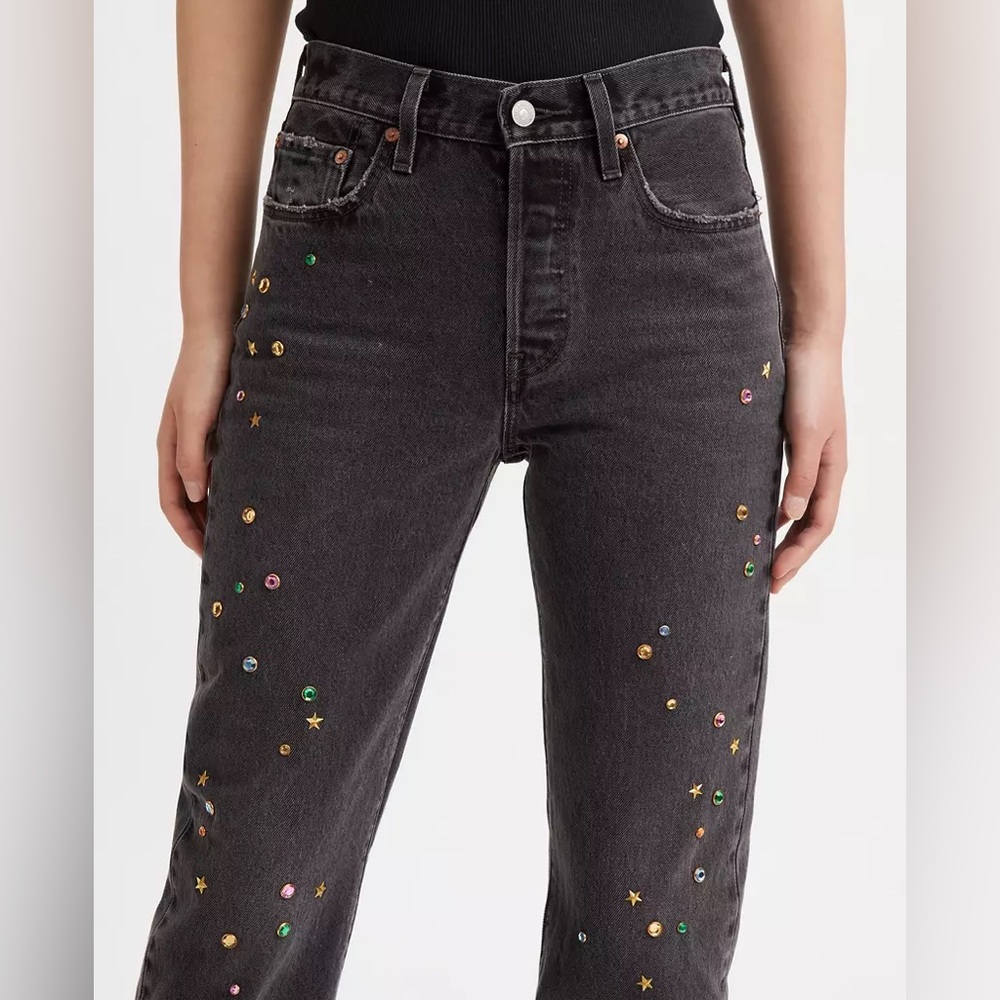 Levi’s 501 studded glitter bomb jeans